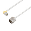 Picture of SMA Male Right Angle to N Male Cable Assembly using LC141TB Coax, 1 FT