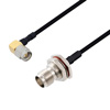 Picture of SMA Male Right Angle to TNC Female Bulkhead Cable Assembly using LC141TBJ Coax, 1 FT