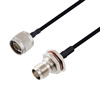 Picture of N Male to TNC Female Bulkhead Cable Assembly using LC141TBJ Coax, 1 FT