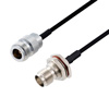 Picture of N Female to TNC Female Bulkhead Cable Assembly using LC141TBJ Coax, 1 FT