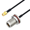 Picture of N Female Bulkhead to SMA Female Cable Assembly using LC085TBJ Coax, 1 FT