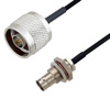 Picture of BNC Female Bulkhead to N Male Cable Assembly using LC085TBJ Coax, 1 FT