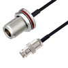Picture of BNC Female to N Female Bulkhead Cable Assembly using LC085TBJ Coax, 1.5 FT