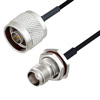 Picture of N Male to TNC Female Bulkhead Cable Assembly using LC085TBJ Coax, 1 FT