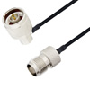 Picture of N Male Right Angle to TNC Female Cable Assembly using LC085TBJ Coax, 1.5 FT
