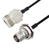 Picture of N Female to TNC Female Bulkhead Cable Assembly using LC085TBJ Coax, 1.5 FT