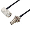 Picture of BNC Female Bulkhead to TNC Male Right Angle Cable Assembly using LC085TBJ Coax, 1 FT