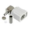 Picture of FAKRA Jack Right Angle Connector Crimp/Solder Attachment for RG174, RG316, RG188, .100 inch, LMR-100, White Color
