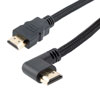 Picture of HDMI 2.0 90 degree Left Angle, M/M, Black PVC Shell with black nylon braid cable, Support 4K@60HZ, 1M