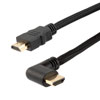 Picture of HDMI 2.0 90 degree Right Angle, M/M, Black PVC Shell with black nylon braid cable, Support 4K@60HZ, 1M