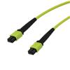 Picture of MPO no pins to MPO no pins, 24 fiber,Type A,OM5 50/125um Multimode, OFNR Jacket, Lime Green, 1 meter