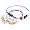 Picture of MPO Male to 12x LC Fan-out, 12 Fiber Ribbon, OM3 10G 50/125 Multimode, OFNR Jacket, Aqua, 10.5m