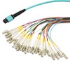 Picture of MPO w/ pins to LC Fan-out, 24 fiber round,OM3 50/125um Multimode, OFNR Jacket, Aqua, 1 meter