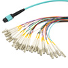 Picture of MPO w/ pins to LC Fan-out, 24 fiber round,OM4 50/125um Multimode, OFNR Jacket, Aqua, 1 meter