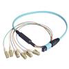 Picture of MPO Male to 6x LC Fan-out, 6 Fiber Ribbon, OM3 10G 50/125 Multimode, OFNR Jacket, Aqua, 1.0m