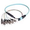 Picture of MPO Male to 6x ST Fan-out, 6 Fiber Ribbon, OM3 10G 50/125 Multimode, OFNR Jacket, Aqua, 0.5m