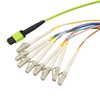 Picture of MPO w/ pins to FLC Fan-out, 8 fiber round,OM5 50/125um Multimode, OFNR Jacket, Lime Green, 1 meter