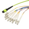 Picture of MPO w/ pins to FLC Fan-out, 8 fiber round,OM5 50/125um Multimode, LSZH Jacket, Lime Green, 1 meter