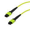 Picture of MPO w/ pins to MPO w/ pins, 12 fiber,Type A,OM5 50/125um Multimode, LSZH Jacket, Lime Green, 1 meter