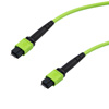 Picture of MPO w/ pins to MPO w/ pins, 24 fiber,Type A,OM5 50/125um Multimode, LSZH Jacket, Lime Green, 3 mer