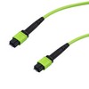 Picture of MPO w/ pins to MPO w/ pins, 24 fiber,Type B,OM5 50/125um Multimode, LSZH Jacket, Lime Green, 3 meter