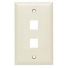 Picture of Flush Wall Plate for 2 Keystone Ivory