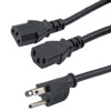 Picture of N5-15P - 2C13 Split Power Cord, 10A, 125V, 3 FT