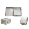 Picture of 14x12x07 Fiberglass Reinf Polyester FRP Weatherproof Outdoor IP66 NEMA 4 Enclosure, Modified Base Gray