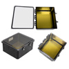 Picture of 14x12x06 UL® Listed Polycarbonate Weatherproof NEMA 4X Enclosure w/Aluminum Mounting Plate, Clear Lid Black
