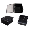 Picture of 14x12x06 UL® Listed Polycarbonate Weatherproof NEMA 4X Enclosure, Clear Lid Black
