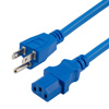 Picture of Universal CPU Power Cord - Nema 5-15P to C13 - 15 Amp - 2 FT - Blue