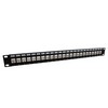 Picture of 1.75"x19" (1U) 24 Port Low Profile Category 5e Feed-Thru Mini-Coupler panel w/Cable Manager