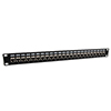 Picture of 1.75"x19" (1U) 24 Port Category 6 Shielded Feed-Thru Coupler panel with Cable Manager