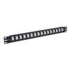 Picture of 1.75"x19" (1U) 16 Port Straight Cat5e Feed-Thru Panel, Shielded Low Profile Mini-Coupler