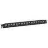 Picture of 1.75"x19" (1U) 16 Port Low Profile Straight Category 5e Feed-Thru Panel, Shielded