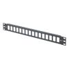 Picture of 1U (1.75") x 19 inch Blank Rack Panel Accepts 16  ECF Type 3 Style Couplers, Black