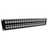 Picture of 3.5"x19" (2U) 48 Port  Low Profile Category 6 Feed-Thru Mini-Coupler panel w/Cable Manager