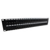 Picture of 3.5"x19" (2U) 48 Port Category 6a Feed-Thru Coupler panel with Cable Manager