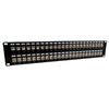 Picture of 3.5"x19" (2U) 48 Port  Low Profile Category 6 Shielded Feed-Thru Mini-Coupler panel w/Cable Manager