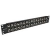 Picture of 3.5"x19" (2U) 32 Port Right Angle Keystone  Category 5e Feed-Thru Panel, Shielded