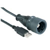 Picture of Sealed USB Cables - Single Ended, IP rated B type USB to standard A type USB, 3m