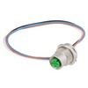 Picture of M12 4 Pin A Code Female Receptacle, IP67 Rated, Front Mounting Style with 0.2m Leads