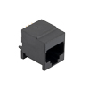 Picture of Category 6 Rated RJ45 (8x8) Surface Mount Jack, PCB Solder Post 180° Version, 15um Contact Plating, Black