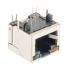 Picture of RJ45 (8x8) Surface Mount Jack Female with LED's, Shielded, PCB Solder Post 90 Degree Orientation, Silver