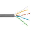 Picture of Category 6a 10gig Ethernet Bulk Cable, F/UTP Shielded, Dual LSZH CM Jacket, 26AWG Stranded Relaxed Patch Style, 300V, Gray, 1,000 Feet