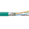 Picture of Category 6a Bulk Cable, SF/UTP Double Shielded 4-Pair 26AWG Stranded Conductor Industrial Outdoor Hi-Flex CMX Rated FR-TPE Teal, 500Ft