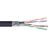 Picture of Category 6a Bulk Cable, SF/UTP Double Shielded 4-Pair 26AWG Stranded Conductor Outdoor Hi-Flex Polyurethane PUR Black, 500Ft