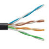 Picture of Category 5e Bulk Ethernet Cable, 4-Pair 24AWG Stranded 300V PoE, UTP Outdoor Industrial CMR-CMX PVC Jacket, Black, 1000 ft