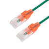 Picture of Category 6a 10gig Slim Ethernet Patch Cable, UTP 30AWG, RJ45 Male Plug, CM PVC, Green, 15 Foot Length, 5 Pack