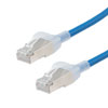 Picture of Category 6a 10gig Component Tested Slim Ethernet Patch Cable, S/FTP Double Shielded, 30AWG, RJ45 Male Plug, CM PVC, Blue, 1FT